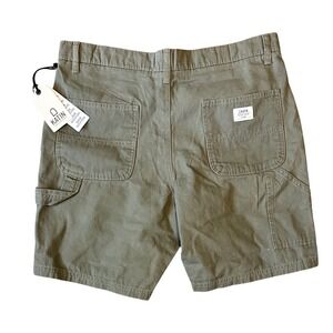 Katin Mens Carpenter Shorts Olive Green Canvas Utility Workwear Size 32 NWT